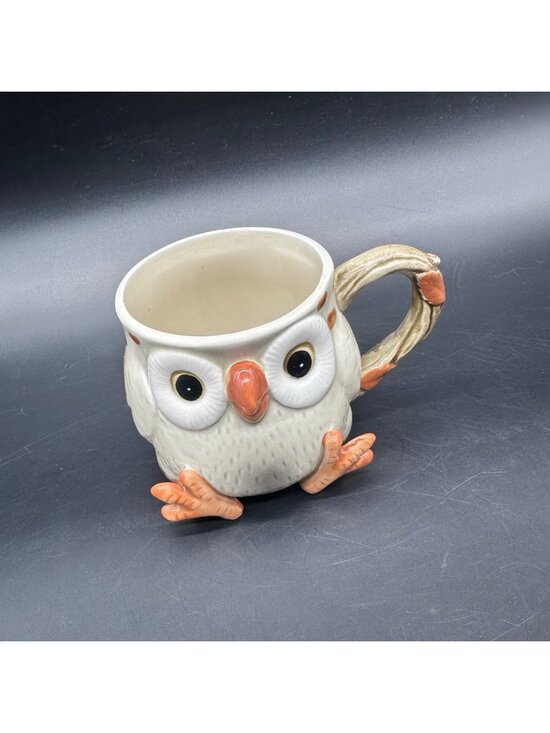 Fitz and Floyd Other - Vintage Owl Mug Fitz And Floyd 1978 Japan Ceramic Brown Orange Quirky Coffee Cup